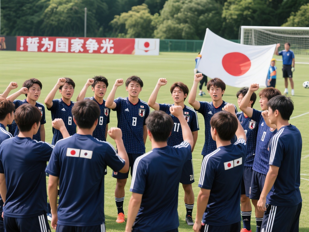 日本队全力以赴冲击世界杯，战前气势如虹